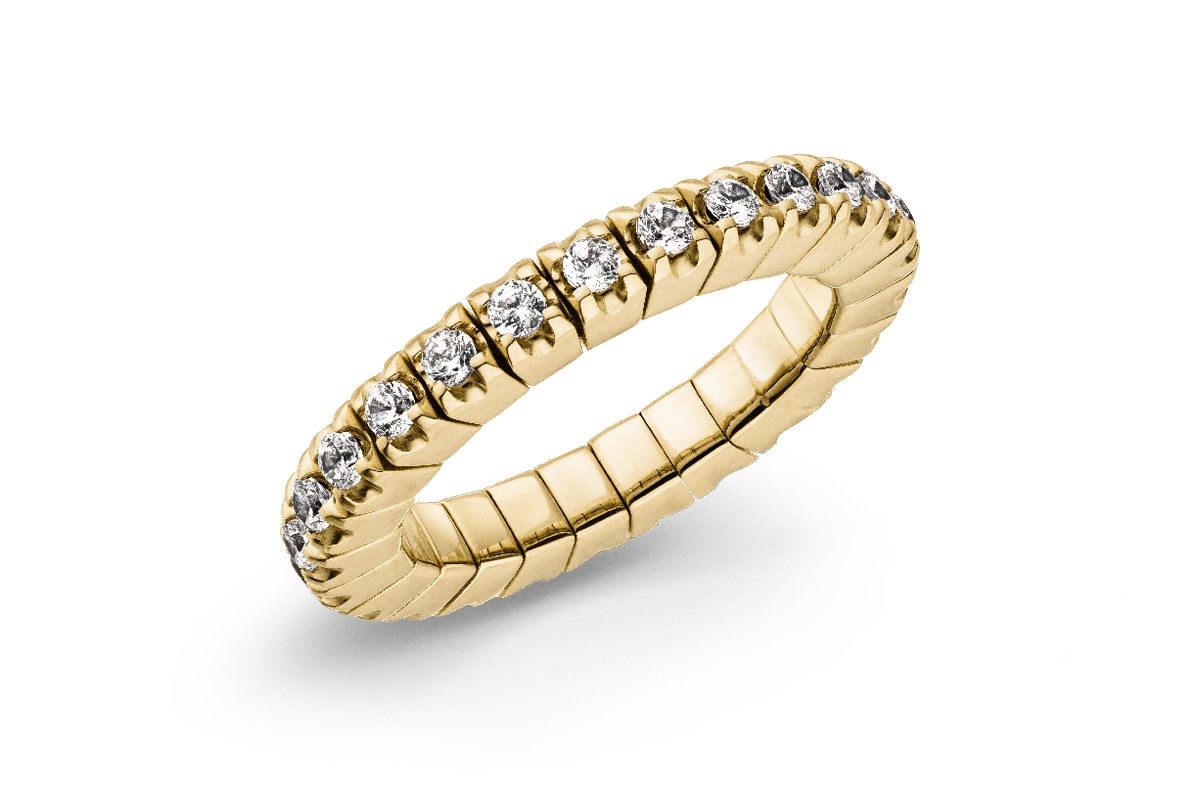 Luis & Freya Ring in Gelbgold mit flexiblem Brillantbesatz