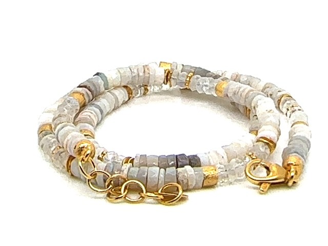 Mondstein Halskette in Weiss-Gold – Jori Schmuck